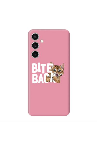 Other Samsung S24 FE bitte back cat Pink Colored Silicone TPU Θήκη