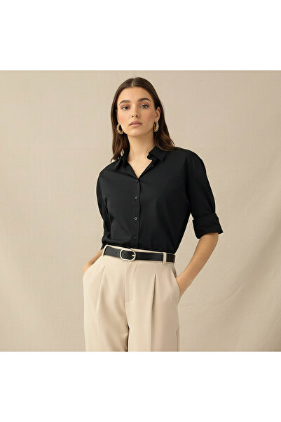 FAV Poplin Shirt with High Low Hem