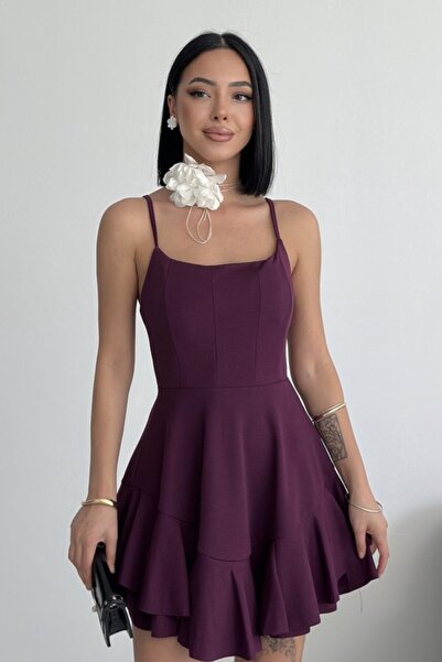 ALFUDO Moda Collection Princess Model Strap Purple Dress