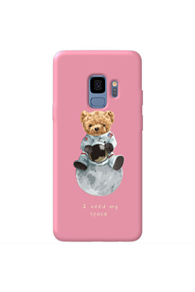 Other Samsung S9 Plus Bear in space Pink Colored Silicone TPU Θήκη