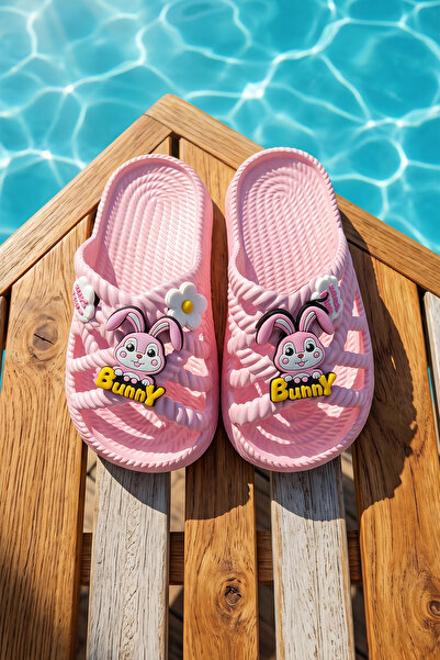 REMSA Girl's Top Sticker Detail Sandals Slippers 01-2 Pink