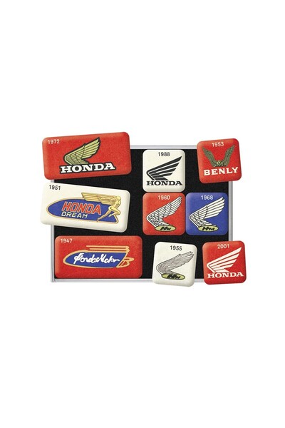 Nostalgic Art Nostalgic-Art Retro buzdolabı mıknatısları, 9 adet, Honda MC – ...