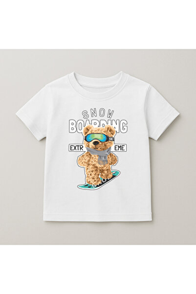 SVART WEAR Teddy Bear Printed Crew Neck Cotton Short Sleeve Kids & Youth T-Shirt