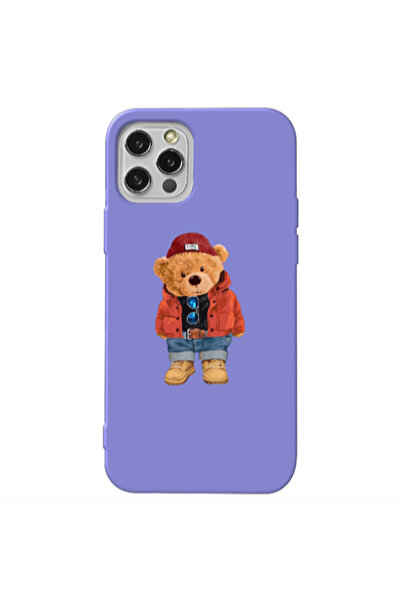 Other Apple iPhone 13 Pro Bear in a hat Purple Colored Silicone TPU Θήκη