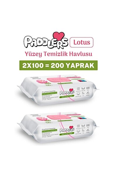 Paddlers Set de 2 x șervețele umede pentru multiple suprafețe, 100 buc/set, C...