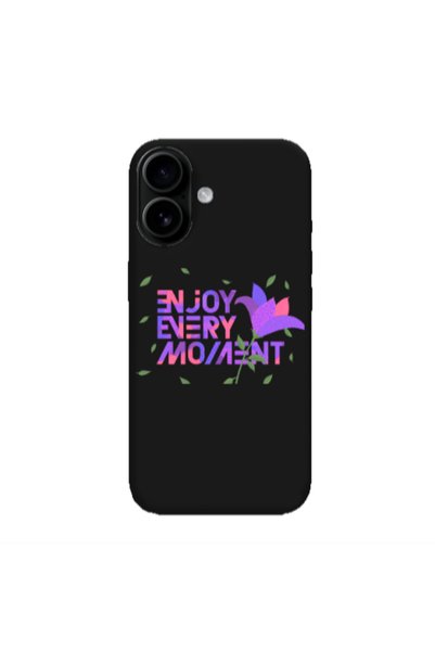 Other Apple Iphone 16 plus Enjoy Every Moment Black Colored Silicone TPU Θήκη