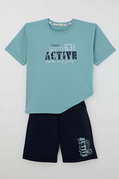 Breeze Boy's Shorts Set with Colorful Text Printed Shorts with Pockets, Ages ...