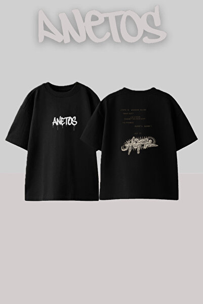 Anetos Travis Scott Utopia_4 dizajn, štampana unisex oversize crna majica