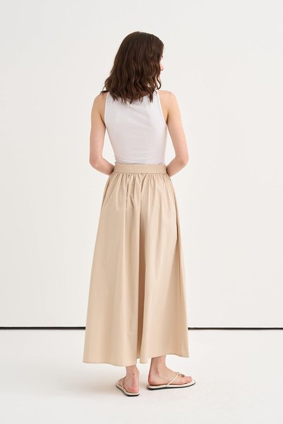 VESNA Gathered Detailed Poplin Skirt