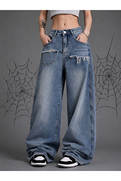 DEEFWEAR Y2K Stonewashed Baggy Jean Pants