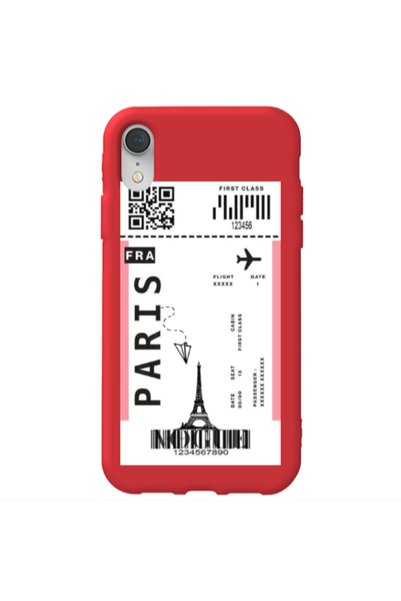 Other Apple iPhone Xr Paris FRA Red Colored Silicone TPU Θήκη