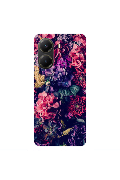 Other Xiaomi Poco X7 Pro Purple and pink flowers Transparent Silicone TPU Θήκη