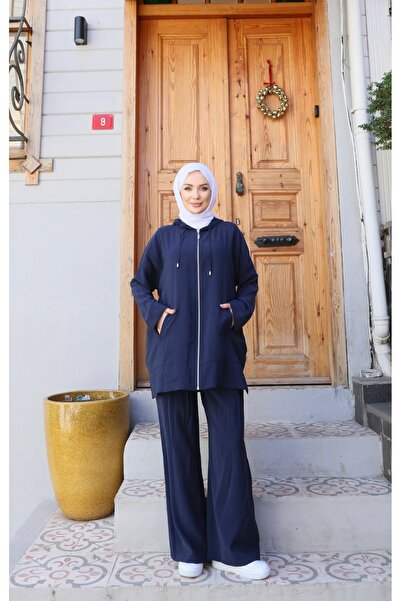 NİSUM MODA Zippered Hooded Modal Set
