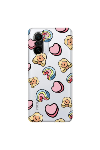 Other Xiaomi Poco F3 Girl rainbow and hearts Transparent Silicone TPU Θήκη