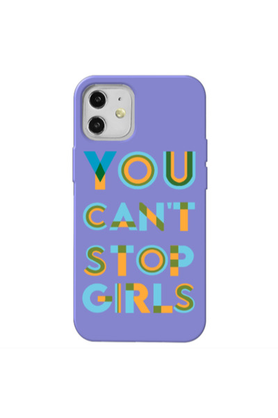 Other Apple iPhone 12 You Cant Stop Girls Purple Colored Silicone TPU Θήκη