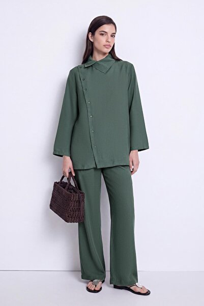 Hooopstore Set de pantaloni Kayık Yaka Ada Çayı