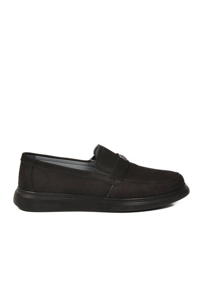 AYAKMOD Black Nubuck Genuine Leather Men's Casual Shoes 3001-B m