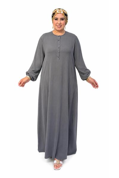Ferace Women's Plus Size Buttoned Babanne Dress