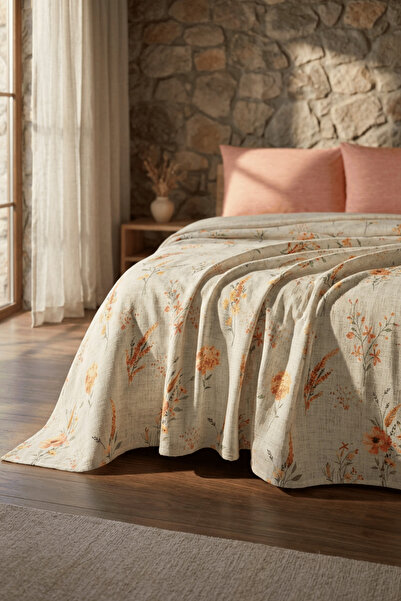 Menderes Home La Notte Autumn Garden Double 4-Piece Pique Set 210X230 + 160X2...