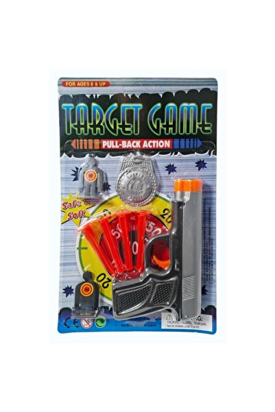Swede Pistol cu sageti set cu tinta si insigna multicolor 27x17cm pentru copi...