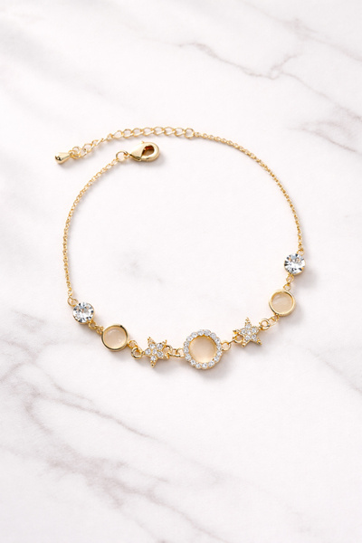 THE Steel Gold Color Adjustable Women's Bracelet with Star Figure