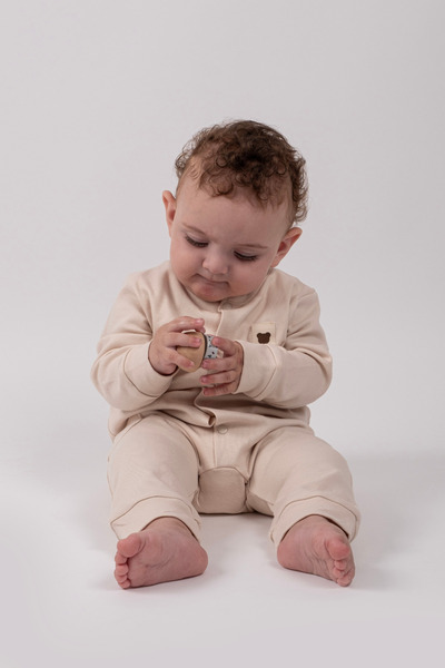 VAUVA 100% Cotton Breathable Baby Romper Long Sleeve Snap Romper