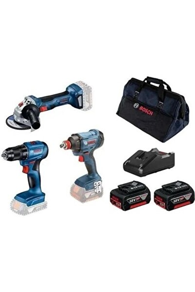 Bosch GSR 185-LI + GDX 180-LI + GWS 180-LI (2x 4.0 Ah, GAL 18V-40