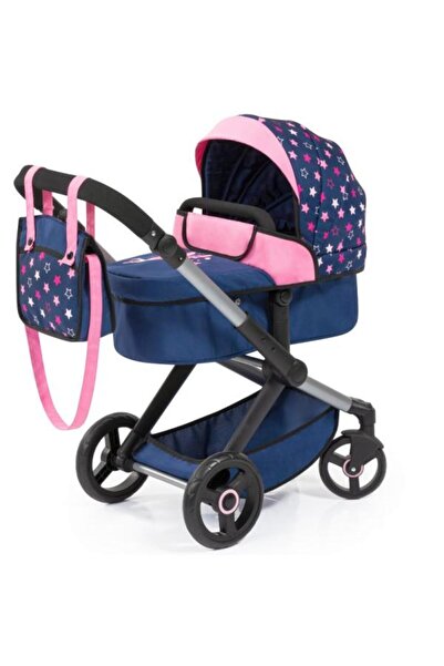 Bayer Carucior transformabil 2in1 pentru papusi Xeo Pink Stars cu gentuta de ...
