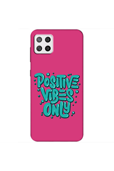 Other Samsung A22 5G Positive Vibes Only Fuchsia Colored Silicone TPU Θήκη