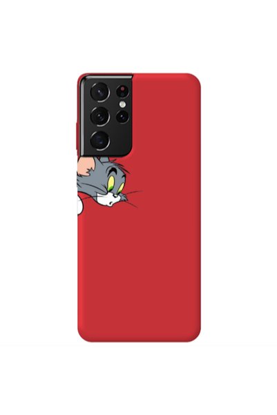 Other Samsung S21 Ultra Tom 1 Red Colored Silicone TPU Θήκη