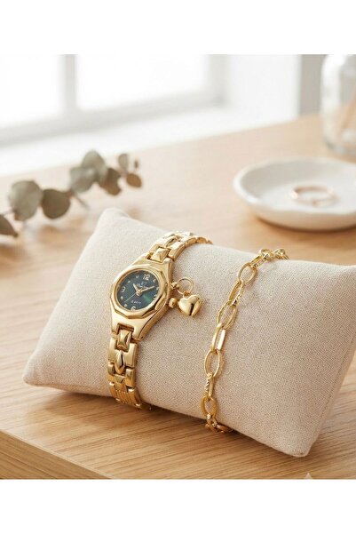 Ferronucci Women's Wristwatch Gold Pink Dial with Stones Stylish Elegant Clas...