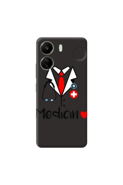 Other Xiaomi Redmi 13C Medicin Black Colored Silicone TPU Θήκη