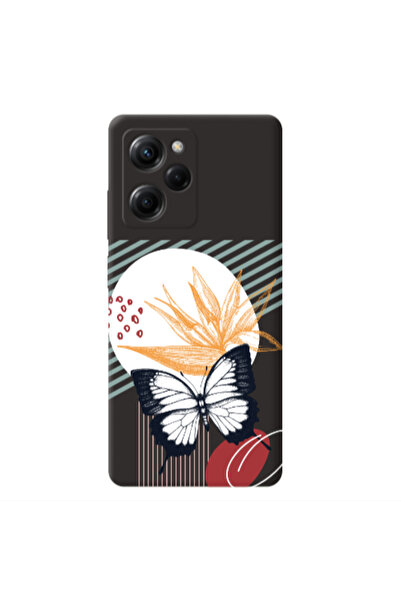 Other Xiaomi Poco X5 Pro Butterfly Lines Black Colored Silicone TPU Θήκη