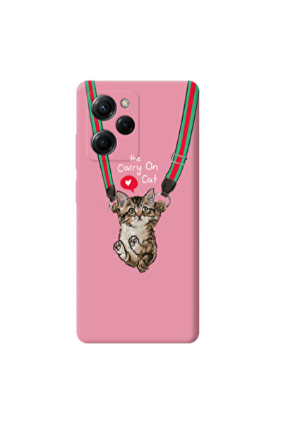 Other Xiaomi Poco X5 Pro Swinging cat Pink Colored Silicone TPU Θήκη