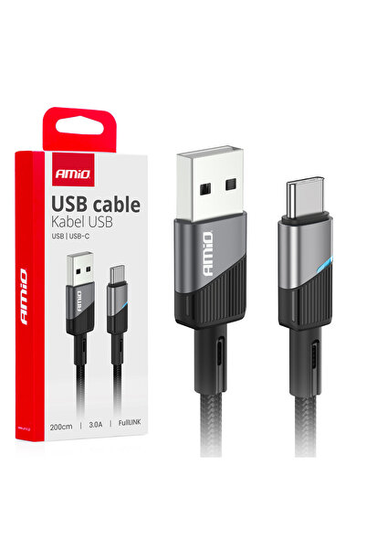 AMIO Cablu de incarcare si transfer date USB-A - USB-C 3A 200 cm FullLINK AMi...