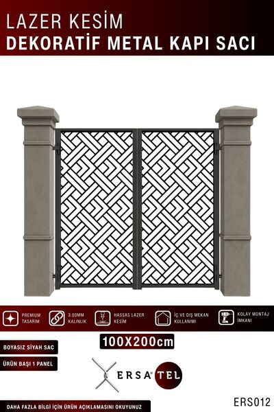 ERSA DEMİR ÇELİK Ersatel Modern Lazer Kesim Bahçe ve Villa Kapı Sacı (boyasız)