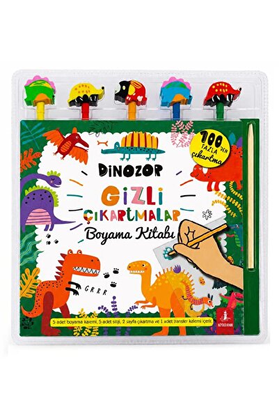 Büyülü Fener Dinozor Gizli Çıkartmalar Boyama Kitabı