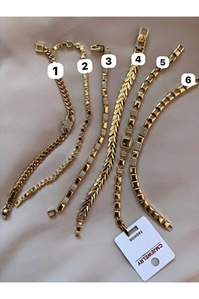 CM Jewelry 14 K altın rengi kararmaz Çelik Bileklik