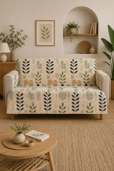 LTS HOME Çok Amaçlı Modern Bohem Kadife Koltuk Örtüsü,Çekyat Örtüsü Piknik Ör...