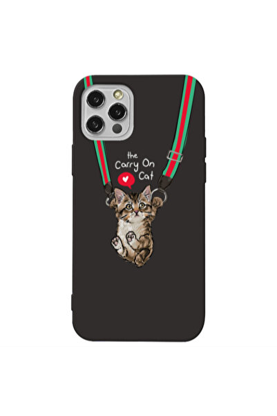Other Apple iPhone 13 Pro Swinging cat Black Colored Silicone TPU Θήκη