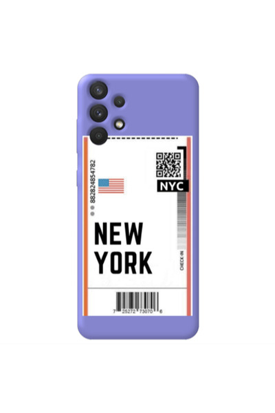 Other Samsung A32 4G New York NYC Purple Colored Silicone TPU Θήκη