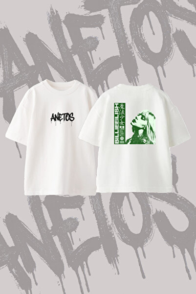 Anetos Μπλουζάκι Billie Eilish_27 με στάμπα σχεδίου, μεγάλου μεγέθους, με λαι...
