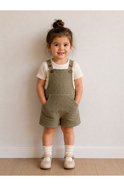 Enhitbaby Koru Muslin Salopet |   100% Cotton |   Kangaroo Pocket - with Strap
