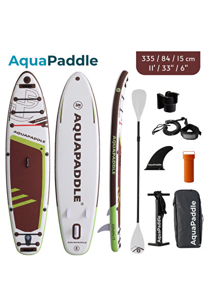 AquaPaddle Şişme Sup Paddle Board 335x84x15 cm Çift Katmanlı 3 Fin Kürek Sörf...