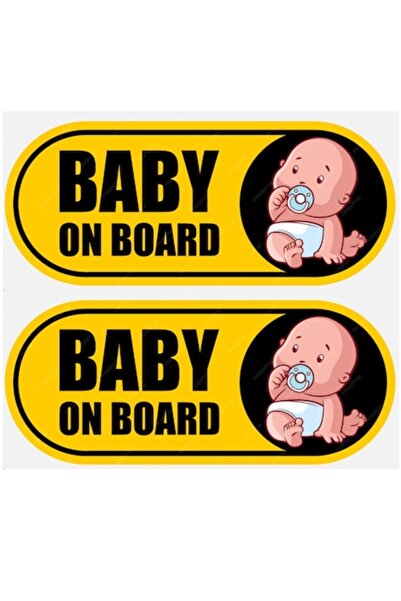 Oracal Set of 2 Baby on Board stickers, elongated oval model, 15cm