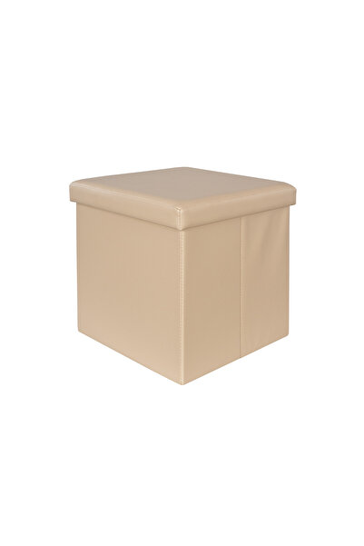 Target Home Σκαμπό-πουφ με αποθηκευτικό χώρο PU μπεζ 38x38x38εκ.