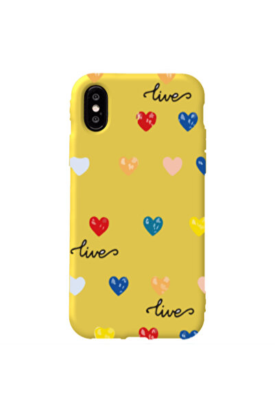Other Apple iPhone Xs Max Heart Lives Yellow Colored Silicone TPU Θήκη