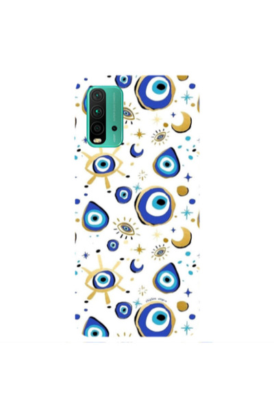 Other Xiaomi Redmi 9T Gold evil eye beads Transparent Silicone TPU Θήκη