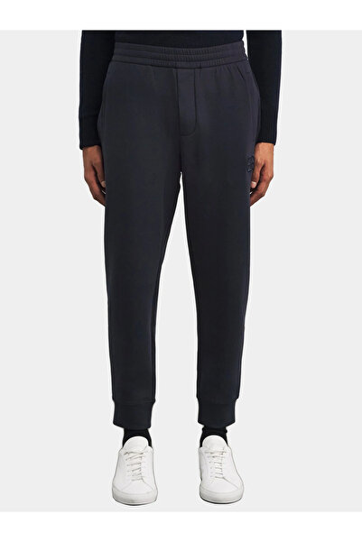 Emporio Armani Men's Regular Fit Cotton Navy Blue Trousers with Elastic Waist...