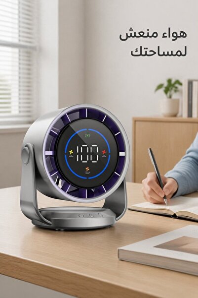 Generic 1 Usb C Rechargeable Desk Fan 5 Speed Led Display Quiet Portable Offi...